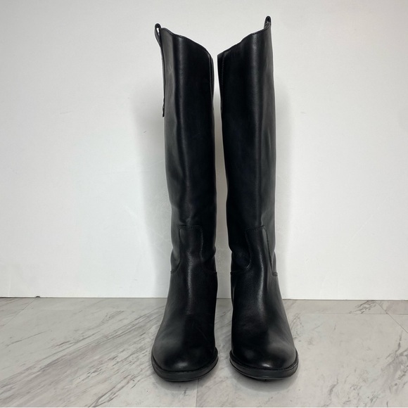 New! Sam Edelman Penny Black Leather Wide Calf Riding Boot 6M - Picture 2 of 12